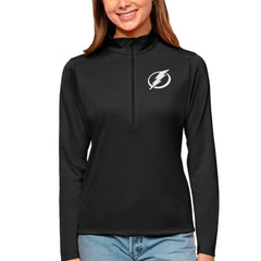 NHL Tampa Bay Lightning Antigua Women's Tribute Quarter-Zip Pullover Top - Black