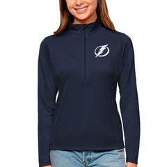 NHL Tampa Bay Lightning Antigua Women's Tribute Quarter-Zip Pullover Top - Navy