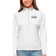 NHL Washington Capitals Antigua Women's Tribute Quarter-Zip Pullover Top - White