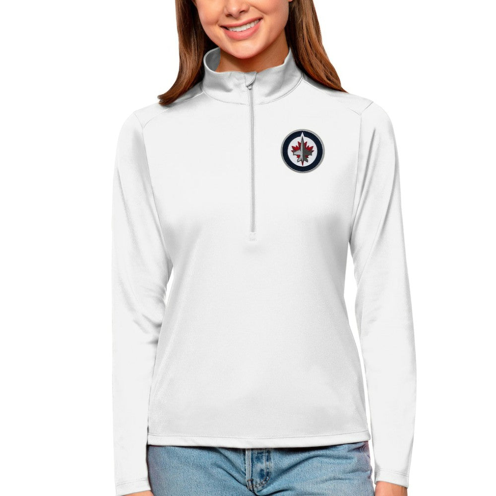 NHL Winnipeg Jets Antigua Women's Tribute Quarter-Zip Pullover Top - White