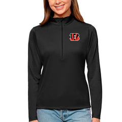 Cincinnati Bengals Antigua Women's Tribute Half-Zip Top Black
