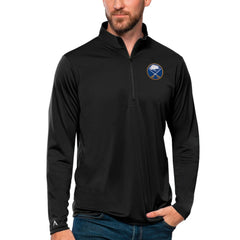 NHL Buffalo Sabres Antigua Tribute Quarter-Zip Pullover Top - Black