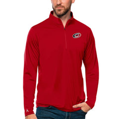 NHL Carolina Hurricanes Antigua Tribute Quarter-Zip Pullover Top - Red