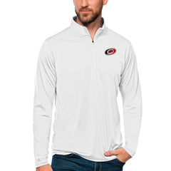 NHL Carolina Hurricanes Antigua Tribute Quarter-Zip Pullover Top - White