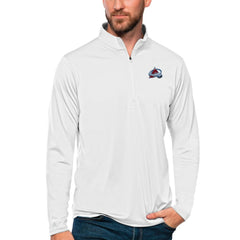 NHL Colorado Avalanche Antigua Tribute Quarter-Zip Pullover Top - White