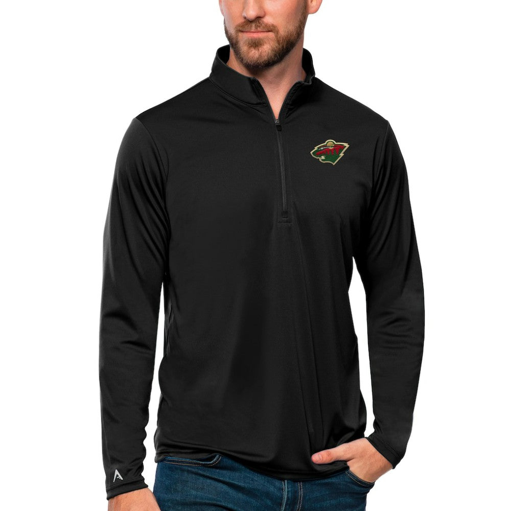 NHL Minnesota Wild Antigua Tribute Quarter-Zip Pullover Top - Black