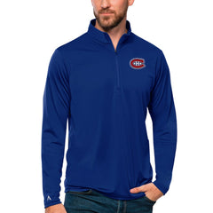 NHL Montreal Canadiens Antigua Tribute Quarter-Zip Pullover Top - Blue