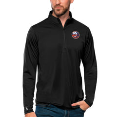 NHL New York Islanders Antigua Tribute Quarter-Zip Pullover Top - Black