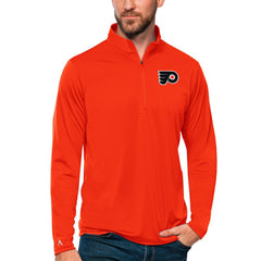 NHL Philadelphia Flyers Antigua Tribute Quarter-Zip Pullover Top - Orange