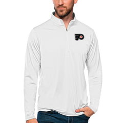 NHL Philadelphia Flyers Antigua Tribute Quarter-Zip Pullover Top - White