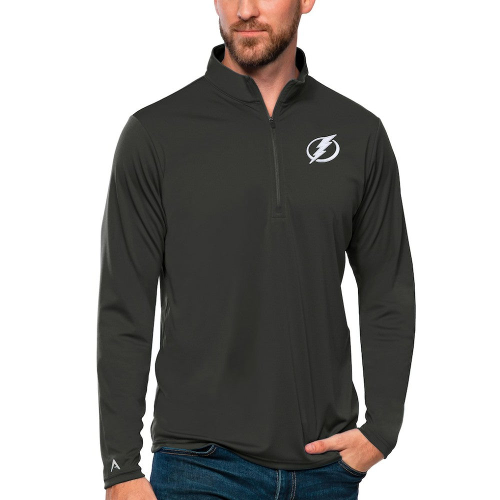 NHL Tampa Bay Lightning Antigua Tribute Quarter-Zip Pullover Top - Charcoal