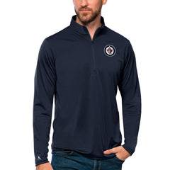 NHL Winnipeg Jets Antigua Tribute Quarter-Zip Pullover Top - Navy