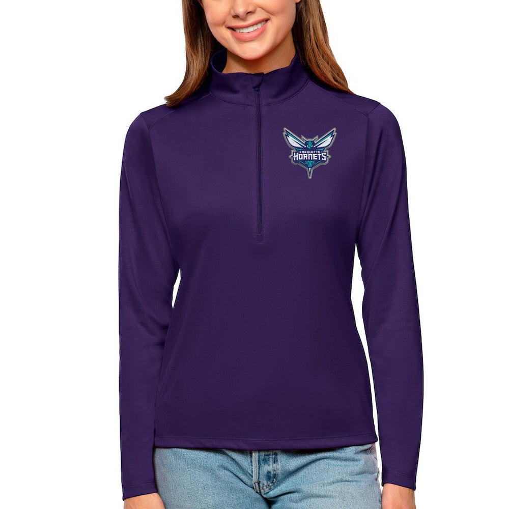 Charlotte Hornets Antigua Women's Tribute Half-Zip Top Purple