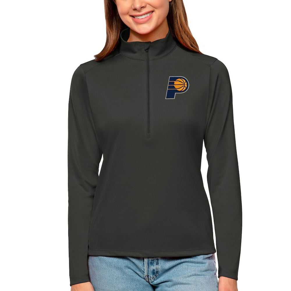 Indiana Pacers Antigua Women's Tribute Half-Zip Top Charcoal