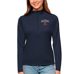 New Orleans Pelicans Antigua Women's Tribute Half-Zip Top Navy