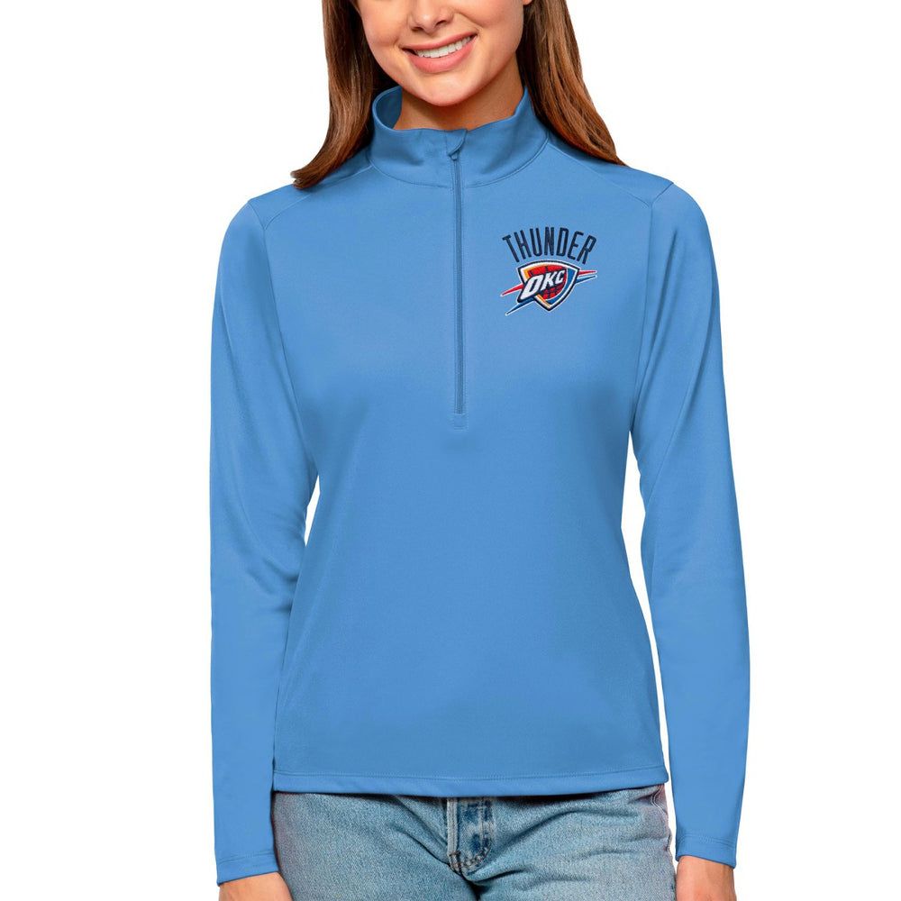 Oklahoma City Thunder Antigua Women's Tribute Half-Zip Top Blue