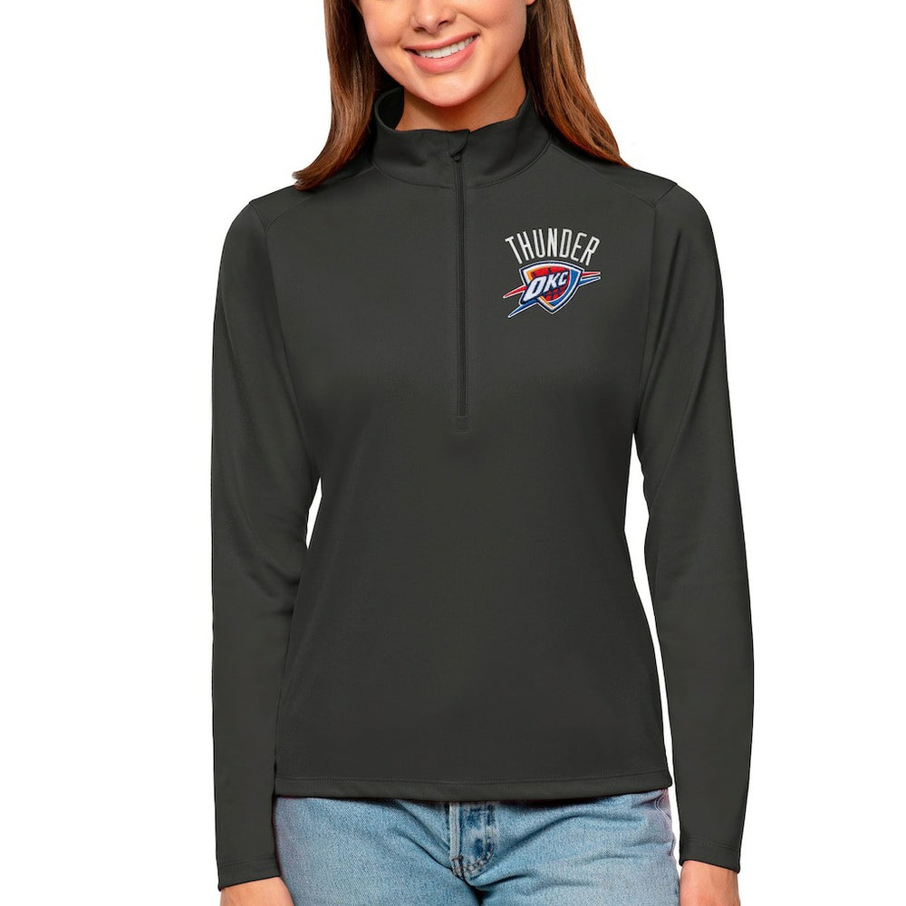 Oklahoma City Thunder Antigua Women's Tribute Half-Zip Top Charcoal