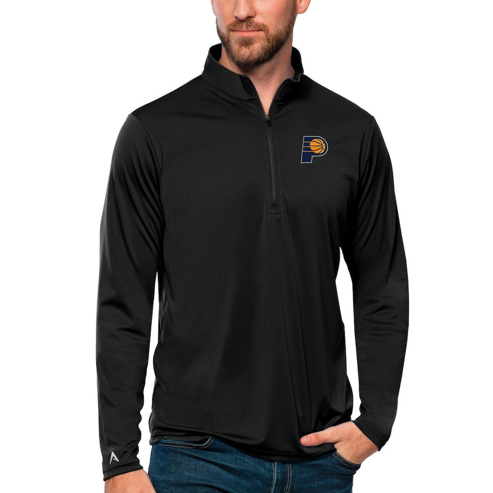 Indiana Pacers Antigua Tribute Quarter-Zip Pullover Top Black