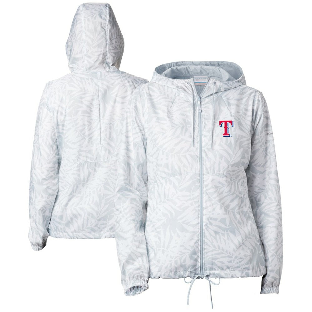 Texas Rangers Columbia Women's Flash Forward Full-Zip Windbreaker Jacket - Gray Jackets