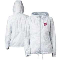 Washington Nationals Columbia Women's Flash Forward Full-Zip Windbreaker Jacket - Gray Jackets