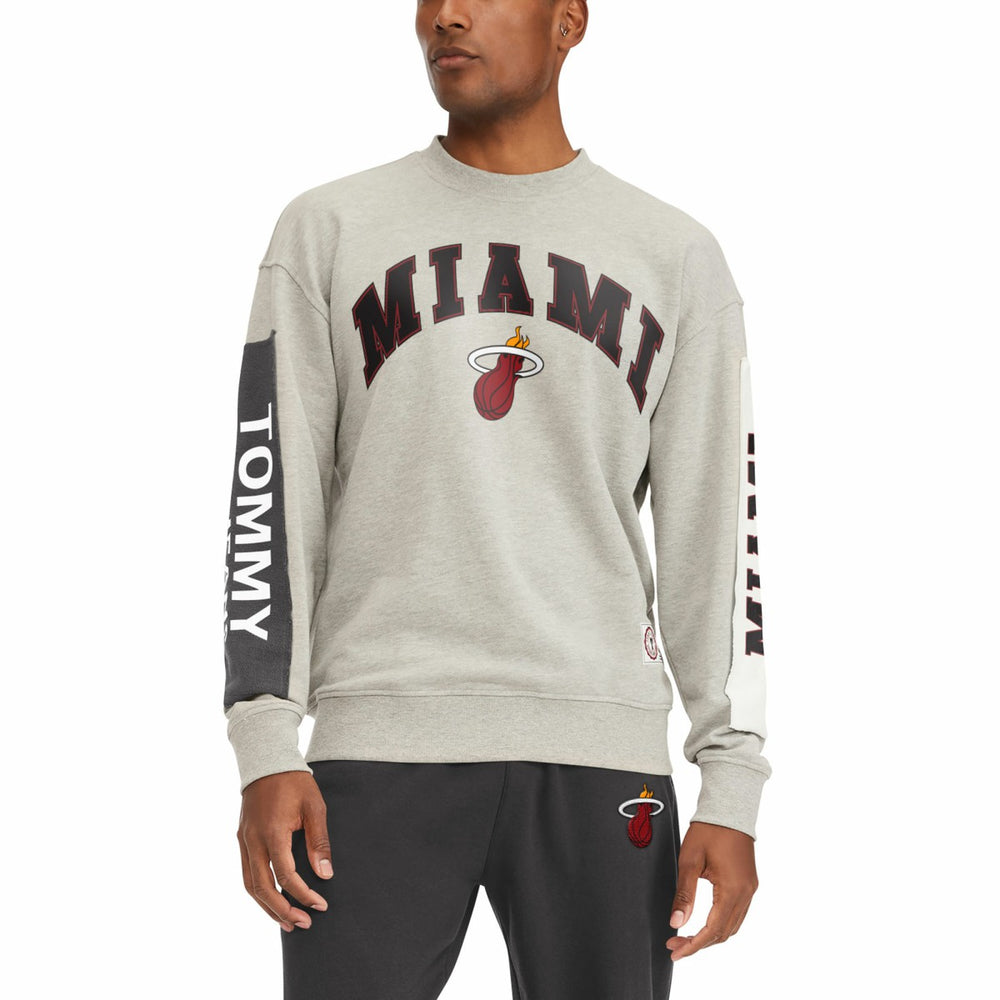 Miami Heat Tommy Jeans James Patch Pullover Sweatshirt Gray
