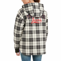 Los Angeles Lakers Tommy Jeans Women's Molly Flannel Full-Zip Hoodie Black/Cream