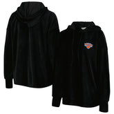 New York Knicks Touch Women's End Line Velour Pullover Hoodie Black