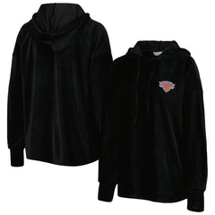 New York Knicks Touch Women's End Line Velour Pullover Hoodie Black