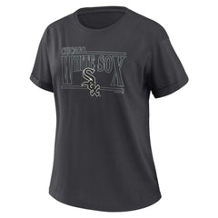 Chicago White Sox WEAR by Erin Andrews Women's Oversized Boyfriend T-Shirt - Charcoal T-shirts