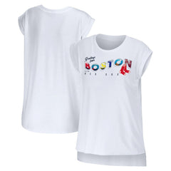 Boston Red Sox WEAR by Erin Andrews Women's Greetings From T-Shirt - White T-shirts