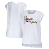 San Francisco Giants WEAR by Erin Andrews Women's Greetings From T-Shirt - White T-shirts