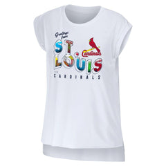 St. Louis Cardinals WEAR by Erin Andrews Women's Greetings From T-Shirt - White T-shirts