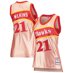 NBA Dominique Wilkins Atlanta Hawks Women's 75th Anniversary Rose Gold 1986 Swingman Jersey - Pink