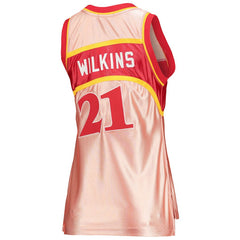 NBA Dominique Wilkins Atlanta Hawks Women's 75th Anniversary Rose Gold 1986 Swingman Jersey - Pink