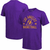 Los Angeles Lakers Majestic Threads Ball Hog Logo Tri-Blend T-Shirt Heathered Purple