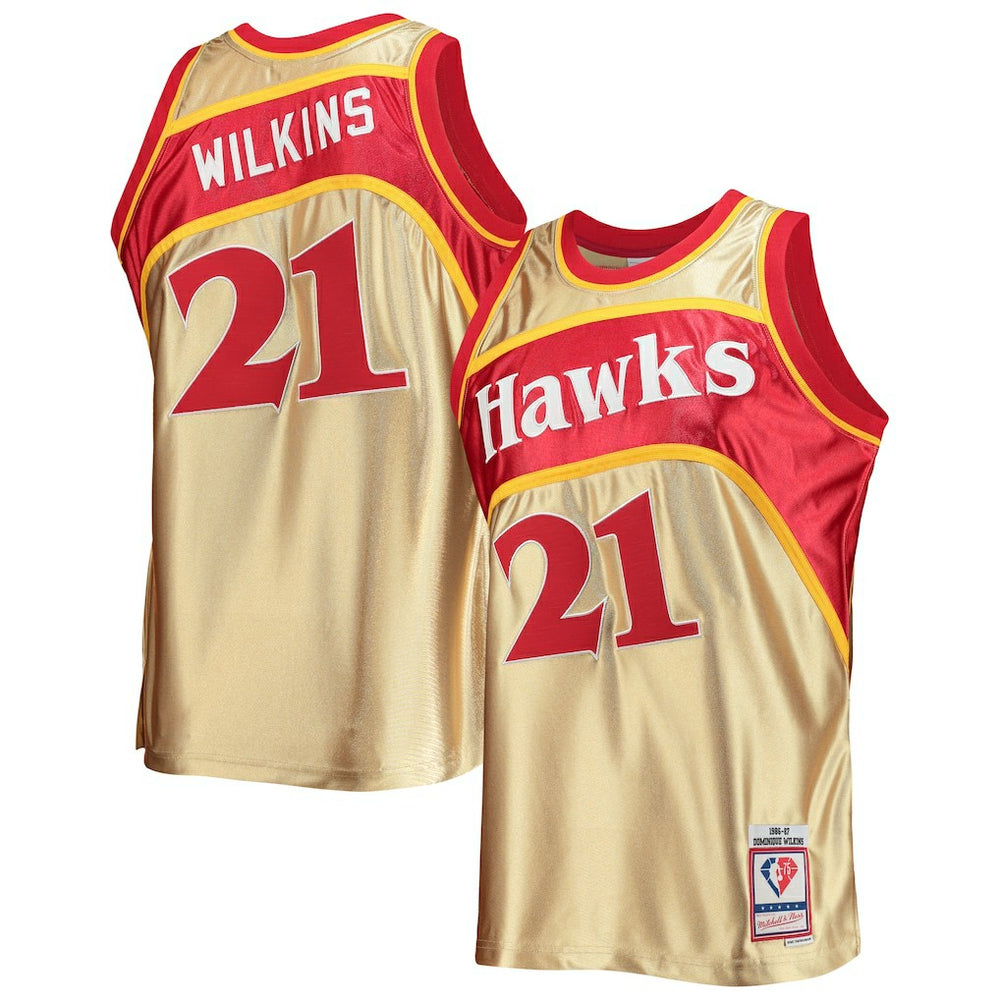 NBA Dominique Wilkins Atlanta Hawks 75th Anniversary 1986/87 Hardwood Classics Swingman Jersey - Gold