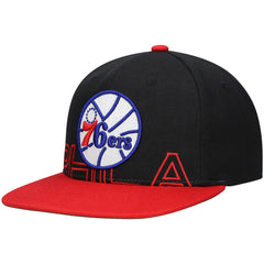 Philadelphia 76ers Hardwood Classics Low Big Face Snapback Hat Black/Red
