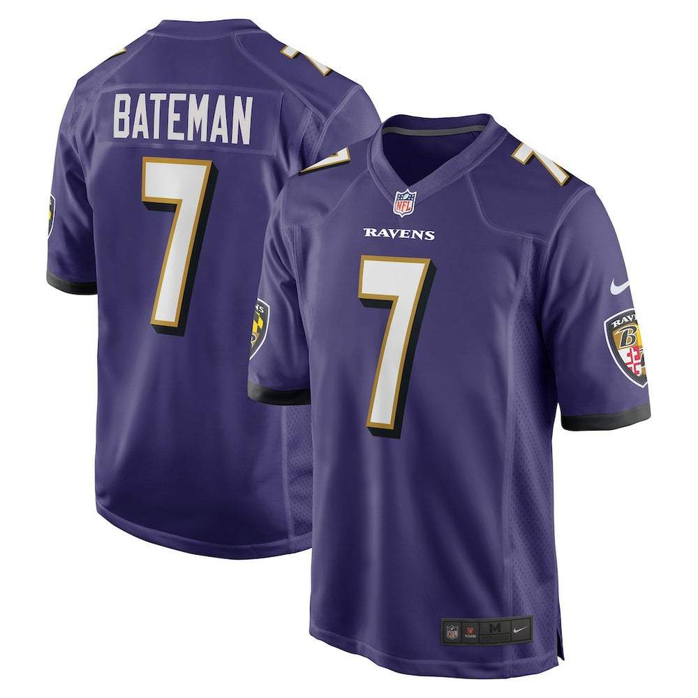 NFL Rashod Bateman Baltimore Ravens Game Player Jersey - Purple