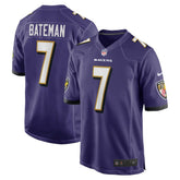 NFL Rashod Bateman Baltimore Ravens Game Player Jersey - Purple