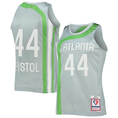 NBA Pete Maravich Atlanta Hawks 75th Anniversary 1971/72 Hardwood Classics Swingman Jersey - Silver