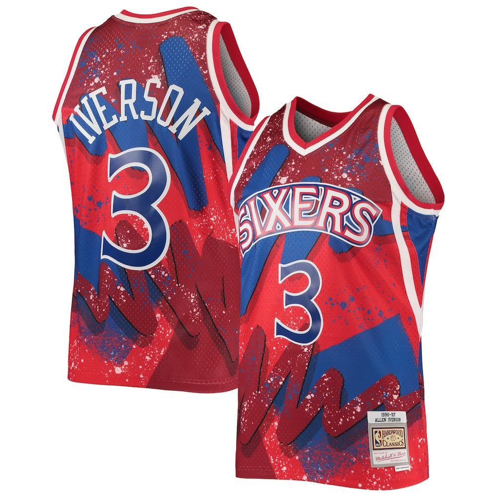 NBA Allen Iverson Philadelphia 76ers Hardwood Classics 1996/97 Hyper Hoops Swingman Jersey - Red