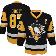 NHL Sidney Crosby Pittsburgh Penguins Youth Captain Patch Home Replica Player Jersey - Black