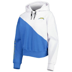 Los Angeles Chargers DKNY Sport Women's Bobbi Color Blocked Pullover Hoodie White/Powder Blue