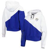 Los Angeles Rams DKNY Sport Women's Bobbi Color Blocked Pullover Hoodie White/Royal