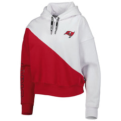 Tampa Bay Buccaneers DKNY Sport Women's Bobbi Color Blocked Pullover Hoodie White/Red
