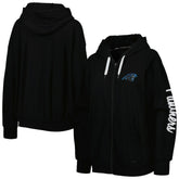 Carolina Panthers MSX by Michael Strahan Women's Emerson Lightweight Full-Zip Hoodie Black