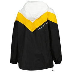 Pittsburgh Steelers Tommy Hilfiger Women's Staci Half-Zip Hoodie Windbreaker Jacket White/Gold