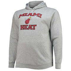 Miami Heat Big & Tall Heart & Soul Pullover Hoodie Heathered Gray