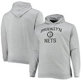 Brooklyn Nets Big & Tall Heart & Soul Pullover Hoodie Heathered Gray
