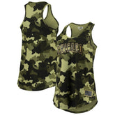 Chicago Cubs New Era Women's 2022 MLB Armed Forces Day Camo Racerback Tank Top - Green Tanks